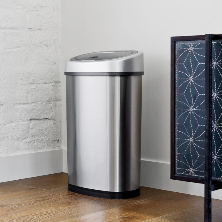 Nine Stars 2Piece Nine Stars Steel Motion Sensor Trash Can Set